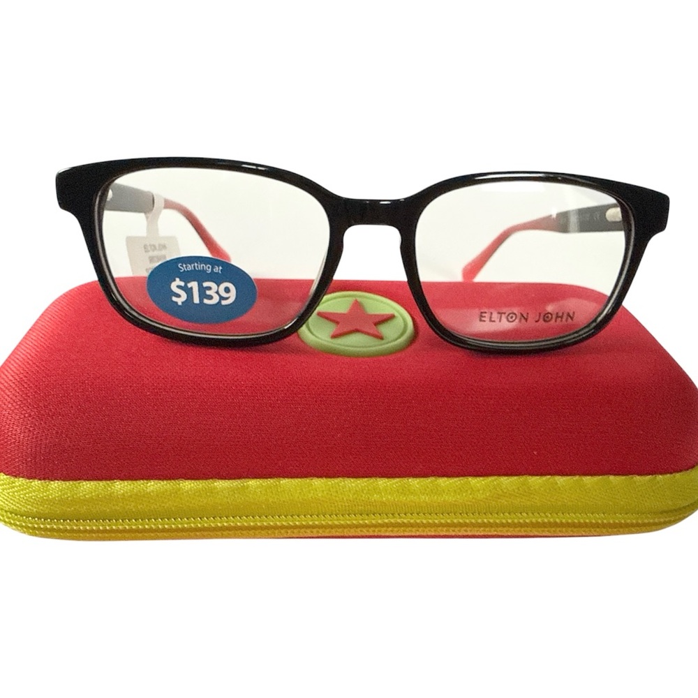 Elton John Designer "Softball" Eyewear Frames 46-15-130 with Case/Cleaning Cloth